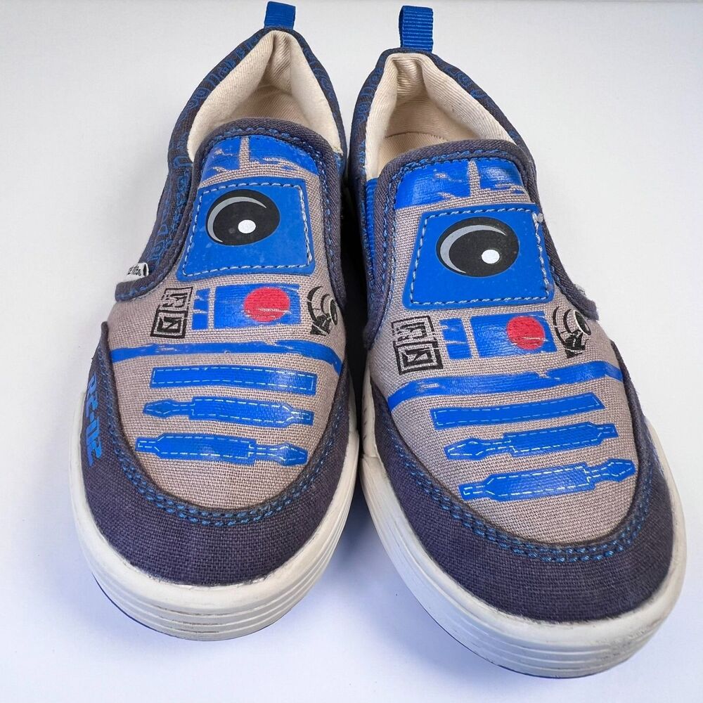 R2-D2 Star Wars Sneakers Kids Size 11 Stride Rite Slip On Shoes Droid Geekcore